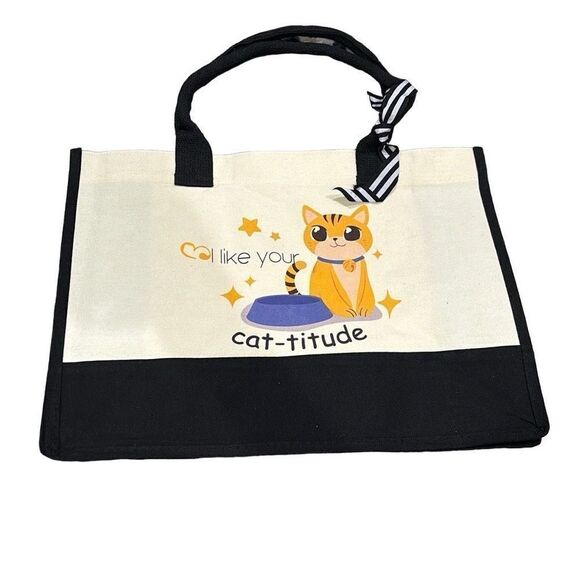 Cat-titude Tote bag 17x12 - Picture 1 of 5